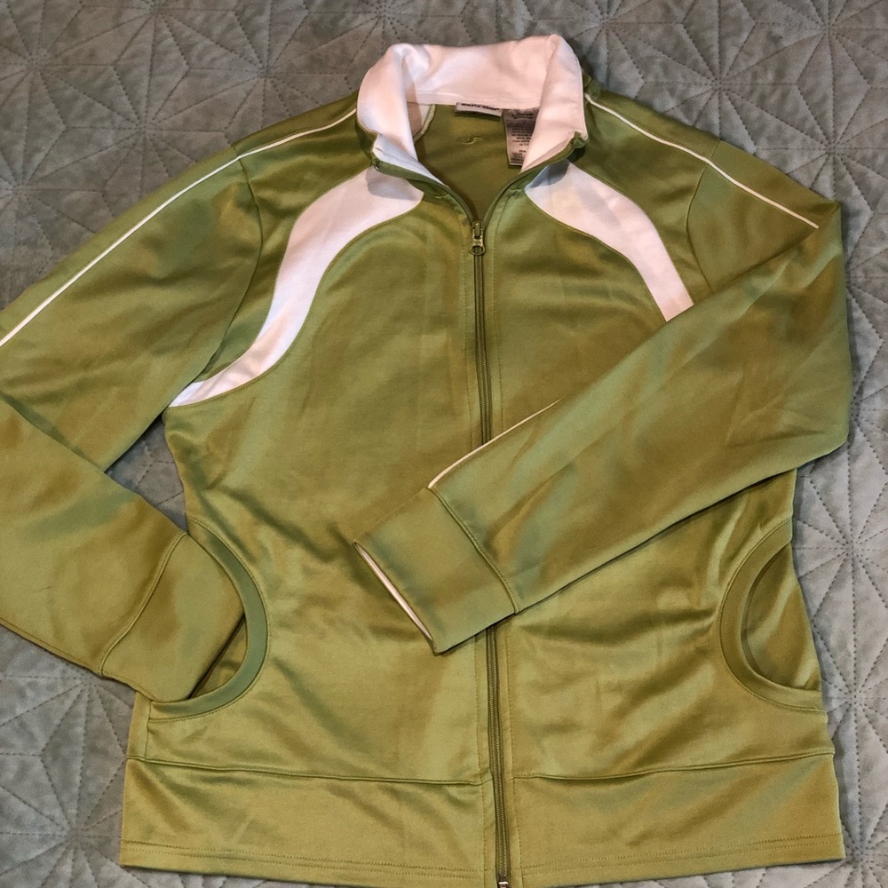 $6 ADD ON Lime Green Athletic Jacket Zip up large